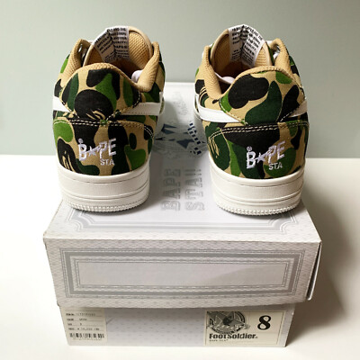 A Bathing Ape Bape Sta Bapesta Low ABC Camo Green US8 | eBay