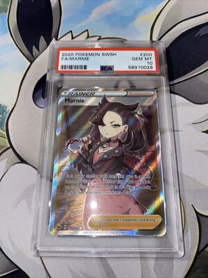 2020 Pokemon Sword & Shield Full Art Marnie #200/202 PSA 10 GEM