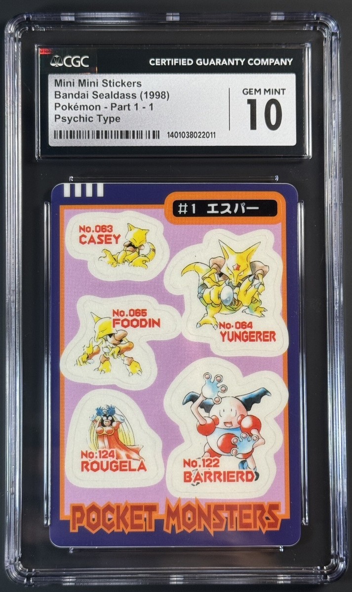 Pokemon Psychic Type Part 1 Mini Stickers Bandai Sealdass 1998