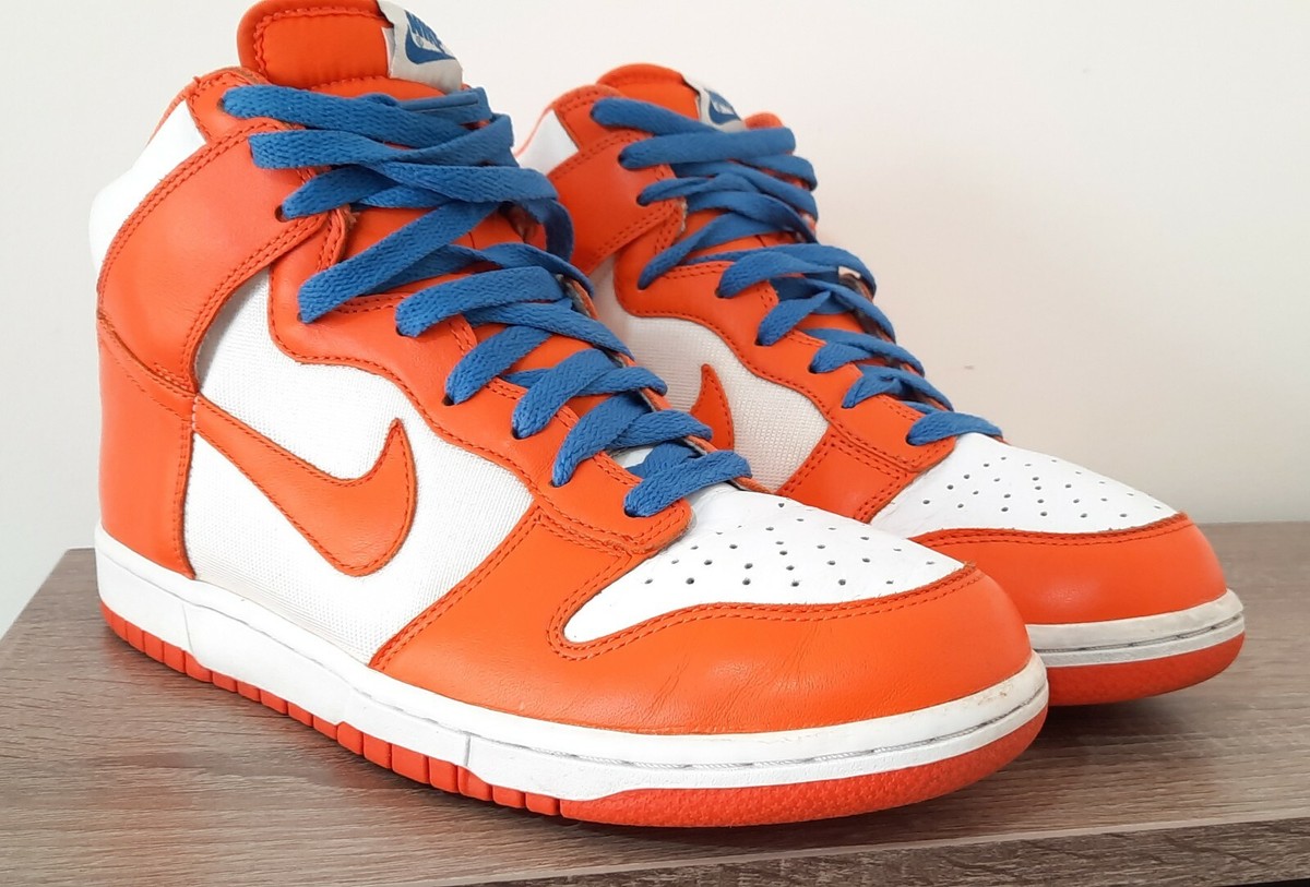 2009 Nike Dunk High Syracuse White Orange Blaze 317982 181 / size