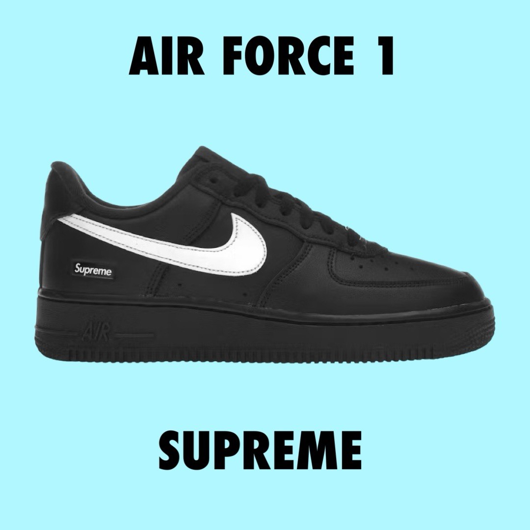 Size 6.5 - Supreme x Nike Air Force 1 Low Box Logo - Black White