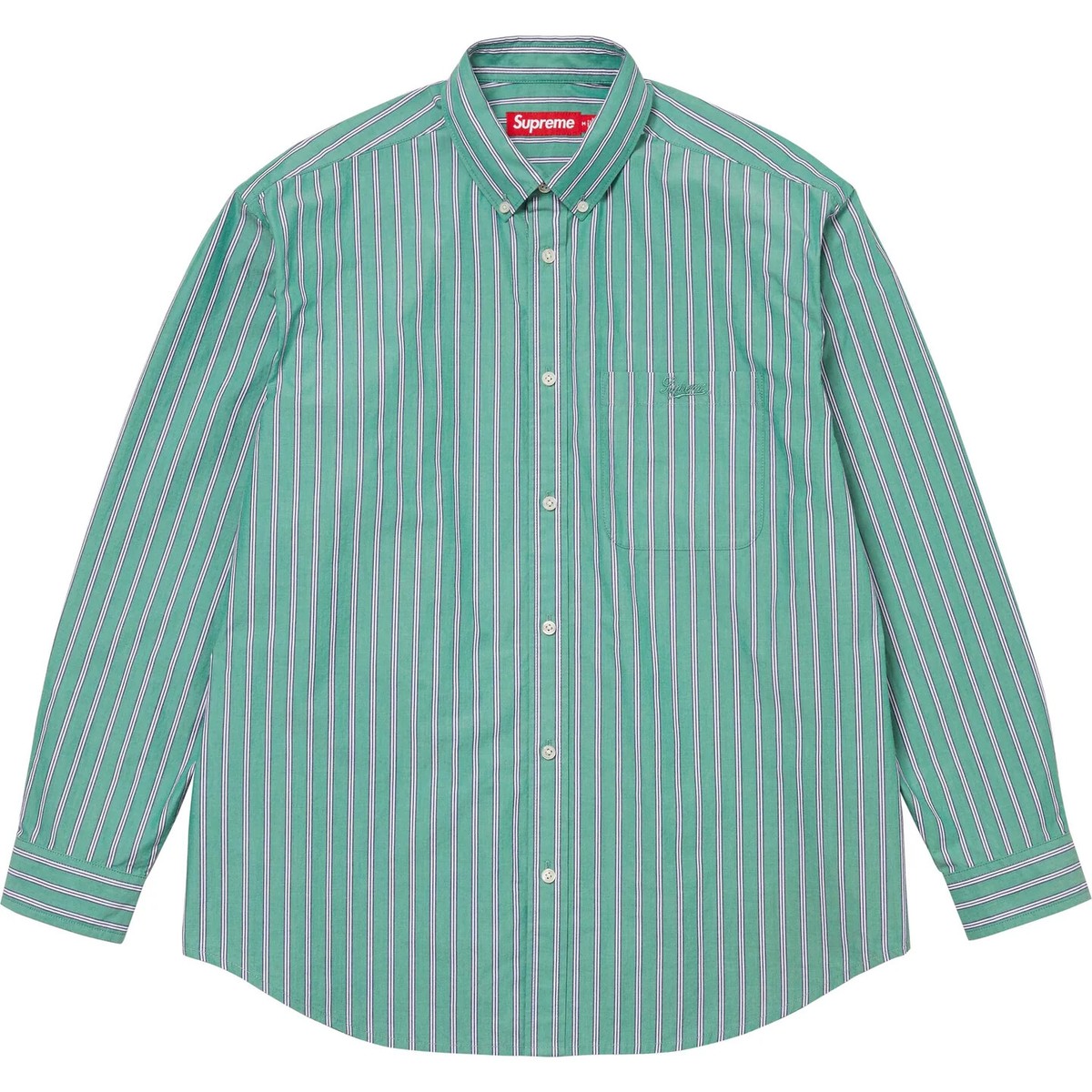 Supreme Loose Fit Stripe Shirt 3colors Charcoal White Green FW24