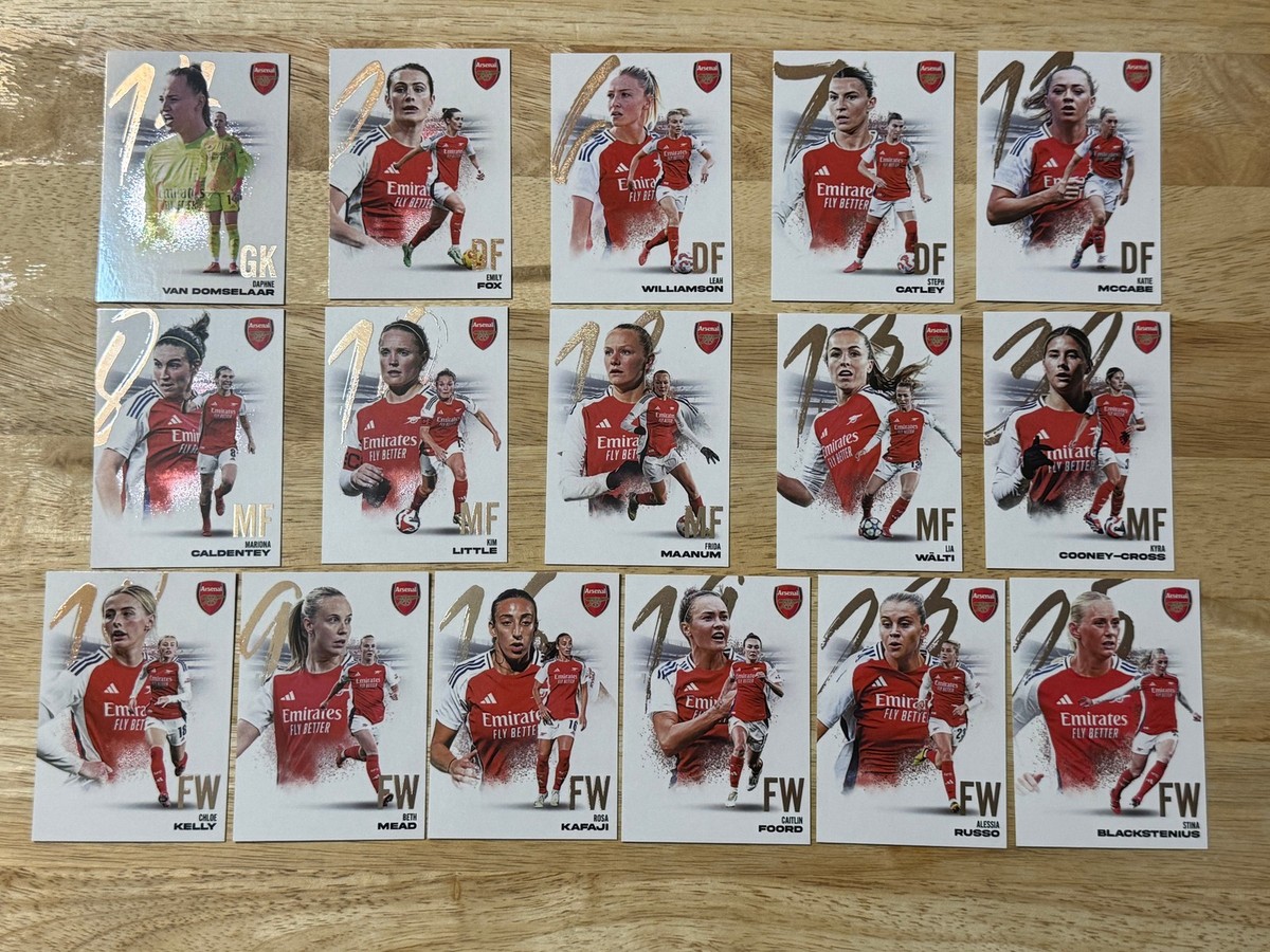 2024-25 Futera Club FX Arsenal Complete Set Portrait 1-40 and