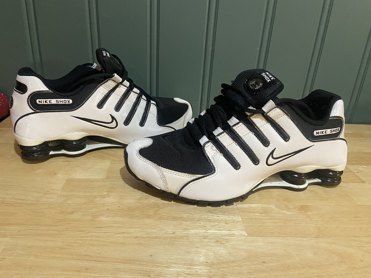 Nike Shox NZ Men Size 8 White Leather Black Mesh Vtg Vintage