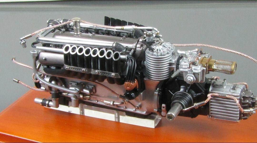 Super Rare CMC Auto Union Type C 16-Cylinder V-Engine Model 1/18