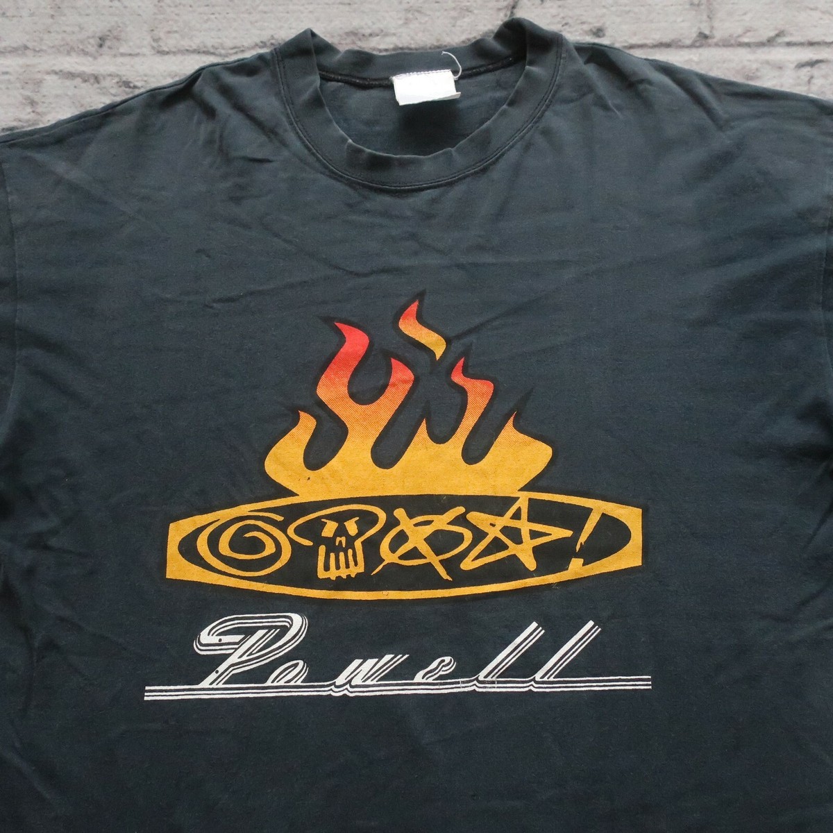Vintage 90s Powell Logo Tshirt Size M Skull Skate Skateboard | eBay