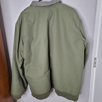 L.L. Bean Jacket Mens Large Warm-Up Jacket Fleece Lined Green