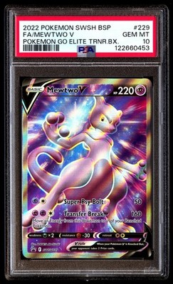 PSA 10 Mewtwo V 229 Pokemon Swsh Black Star Promo 2022 Go Elite