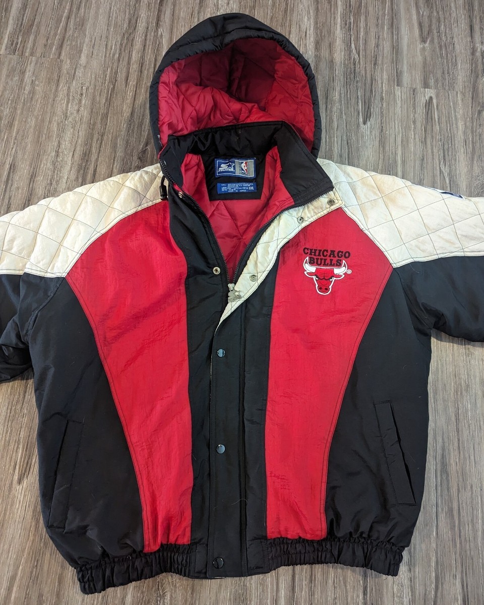 Vintage 90s Chicago Bulls Starter Jacket NBA Men's Size 2XL Full