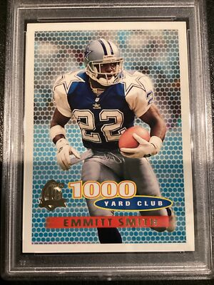 1996 Topps Emmitt Smith PSA 8 #121 1000 Yard Club Dallas Cowboys