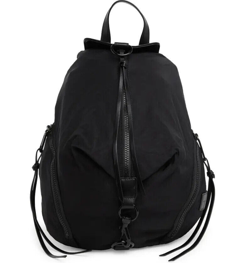 NWT REBECCA MINKOFF Julian Nylon Backpack Full Size Bag BLACK