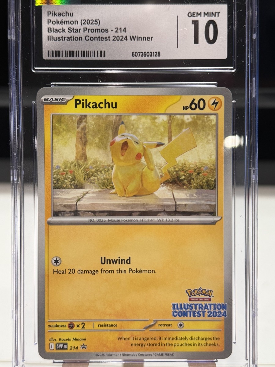 Pikachu 214 Black Star Promo Illustration Contest 2024 Winner CGC