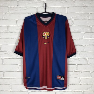 FC Barcelona #7 Figo 1998 1999 home jersey vintage nike Size L
