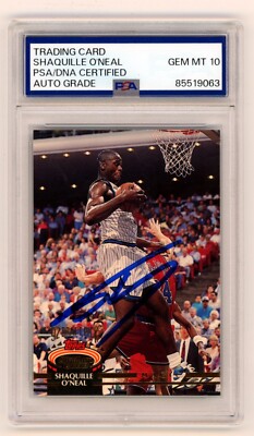 Shaquille O'Neal 1992-93 Topps Stadium Club #247 RC Signed PSA 10