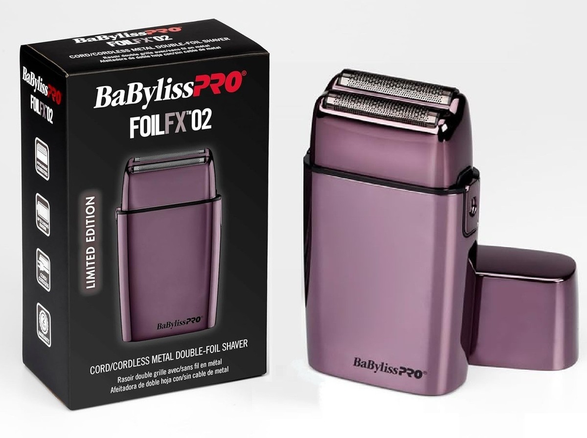 BaByliss PRO FX02 Dual Foil Metal Shaver, PURPLE FXFS2P Cord