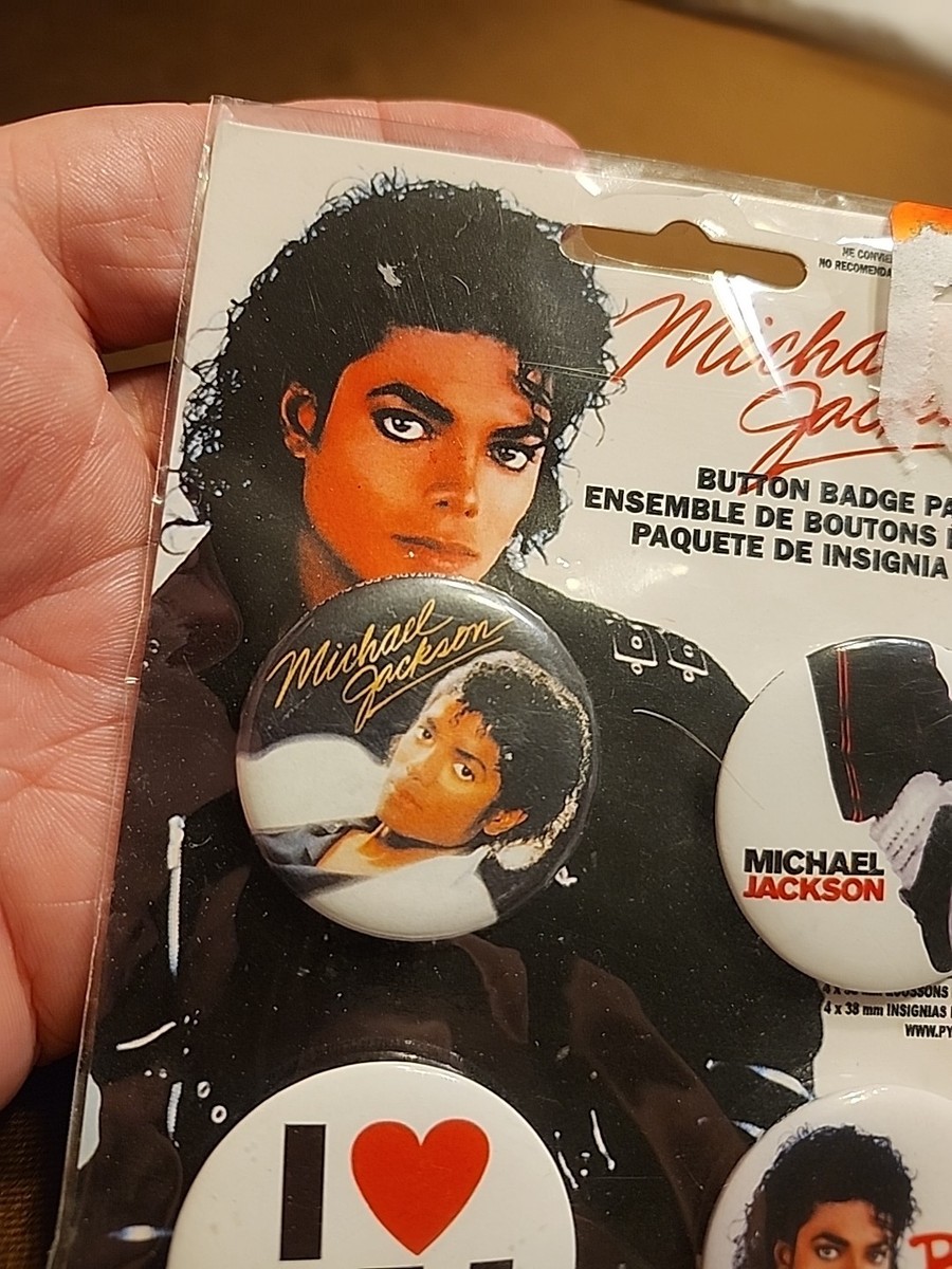 Vintage Michael Jackson Bad Button Badge Pack 4 Sealed New Pin
