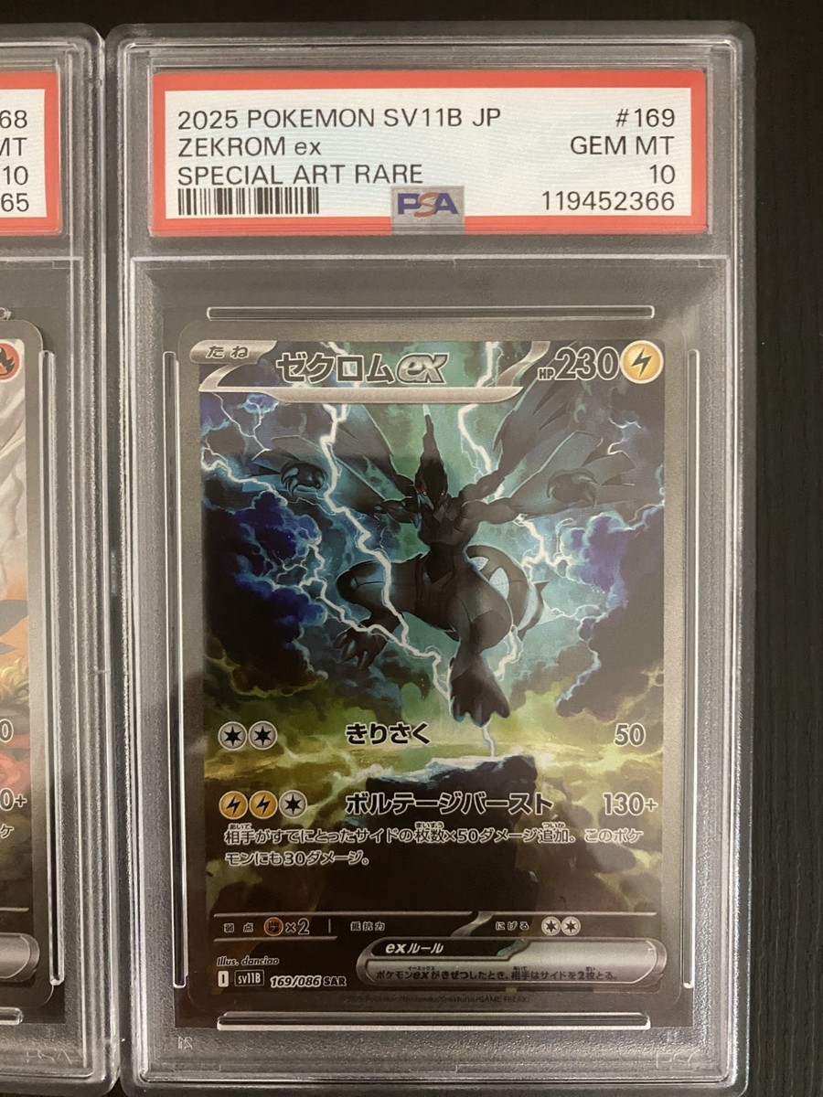 PSA 10 Seq Zekrom ex Reshiram ex SAR Set SV11B SV11W - Pokemon