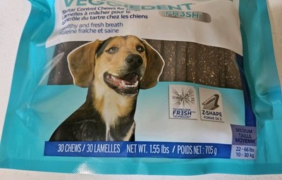 Virbac C.E.T. VeggieDent Fr3sh Dental Chews Medium Dogs, 30 Count