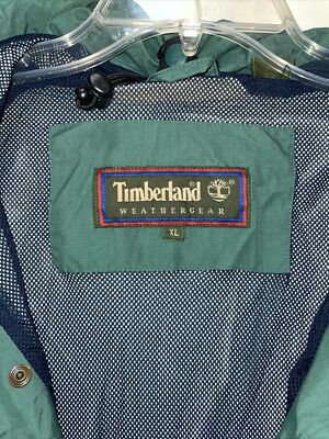 Timberland Weathergear Green Rain Water Resistant Roll Up Hood