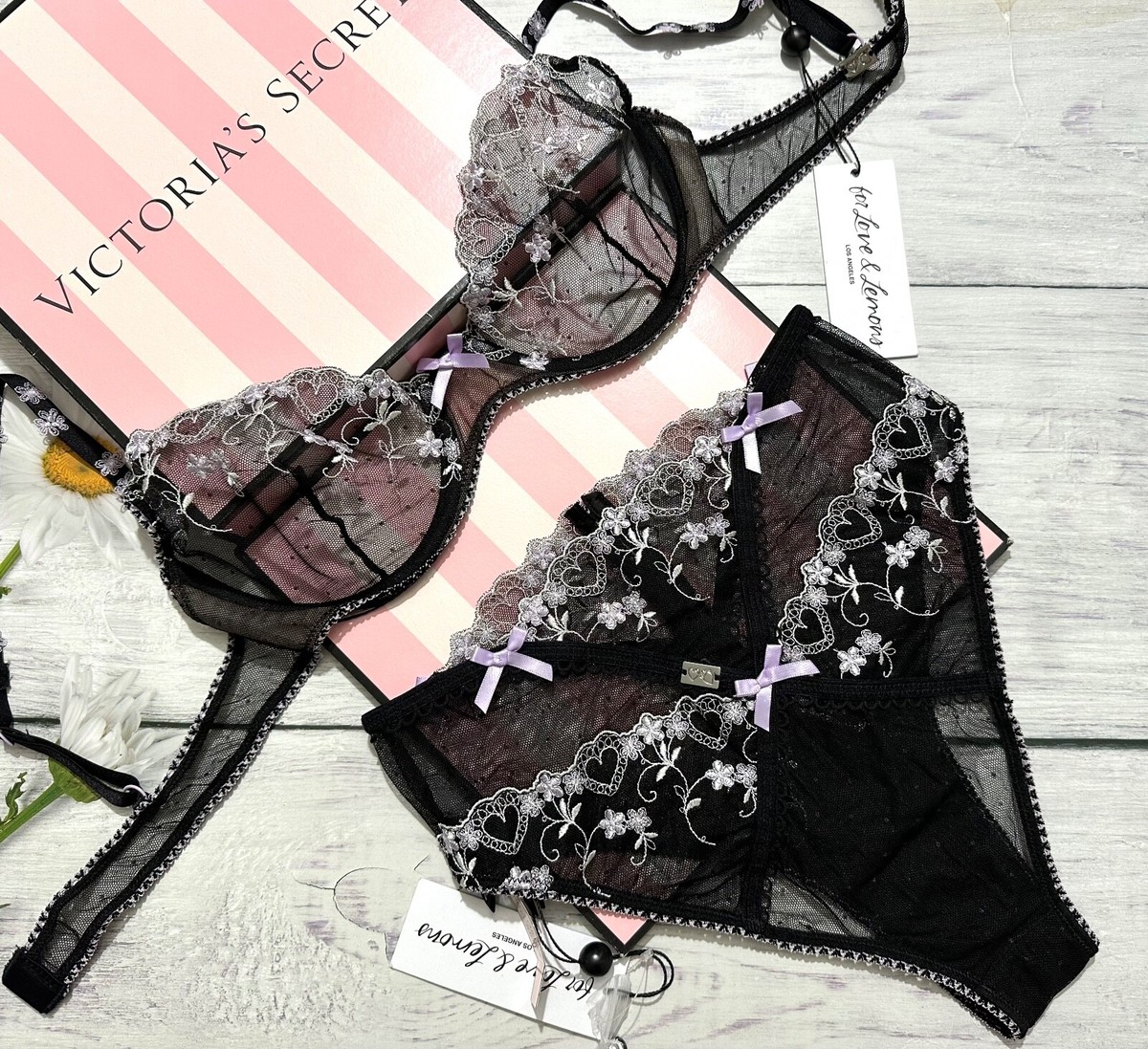 Victoria's Secret by FOR LOVE & LEMONS Black Sexy Amour bra
