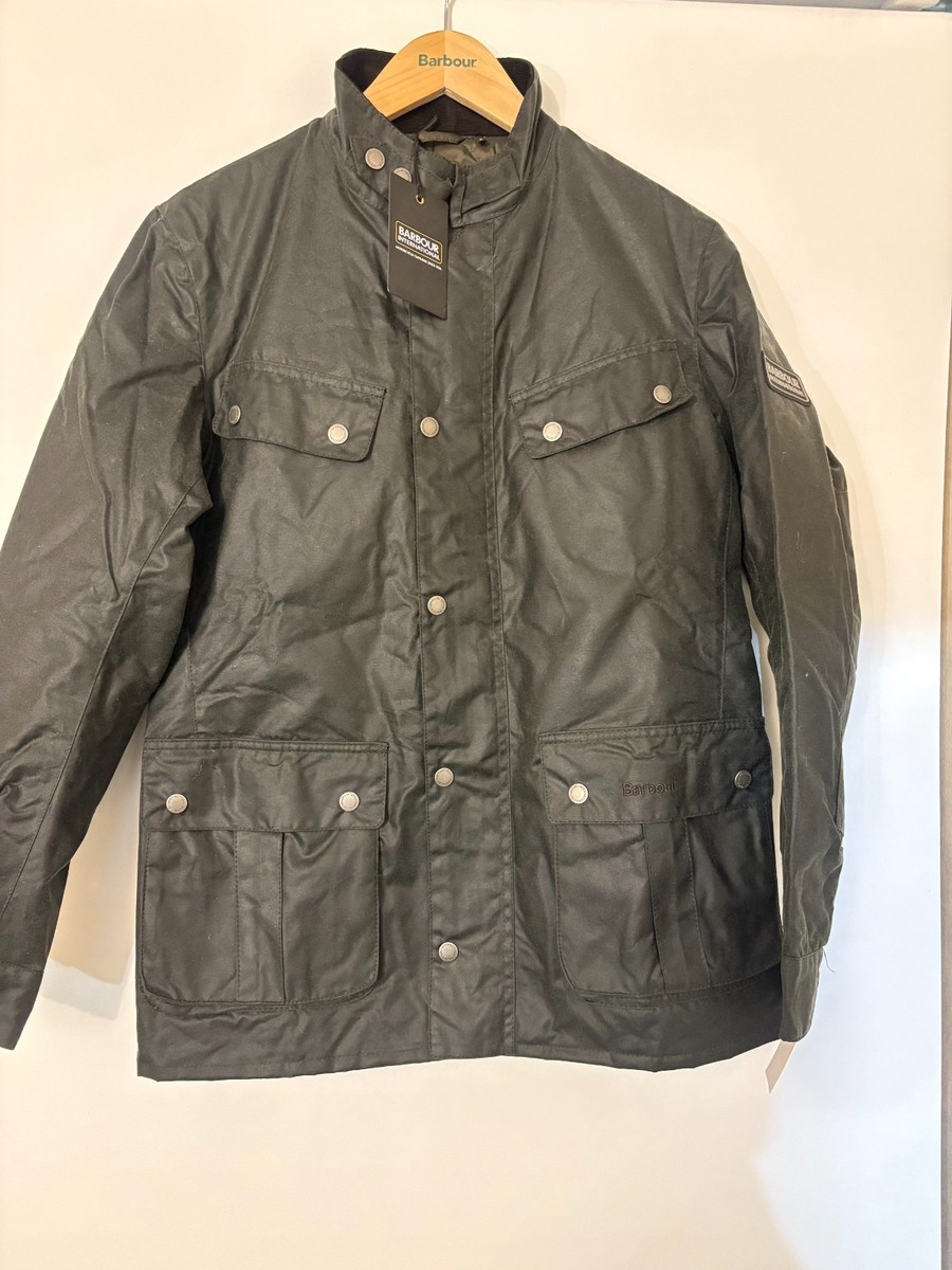 Sage ~ Barbour Tourer DUKE Waxed Motorcycle Jacket MSRP$485