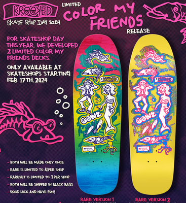 Krooked Gonz Color My Friends Limited Edition 2024 Skateshop Day