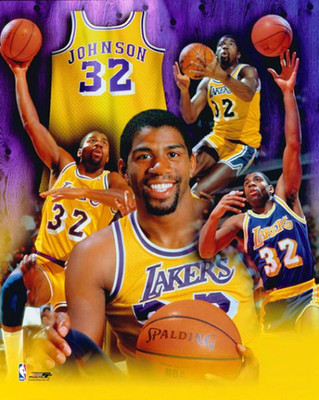 Magic Johnson LEGEND L.A. Lakers Career Collage Premium NBA 20x24