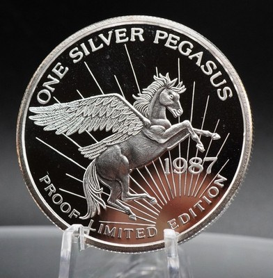 1987 Pegasus Gold Corp Montana Tunnel Mine Horse 1oz 999 FINE
