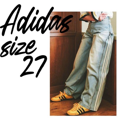 Adidas Women S Denim Zip Pant Pants 27 Jx9210 Limited Edition Rare