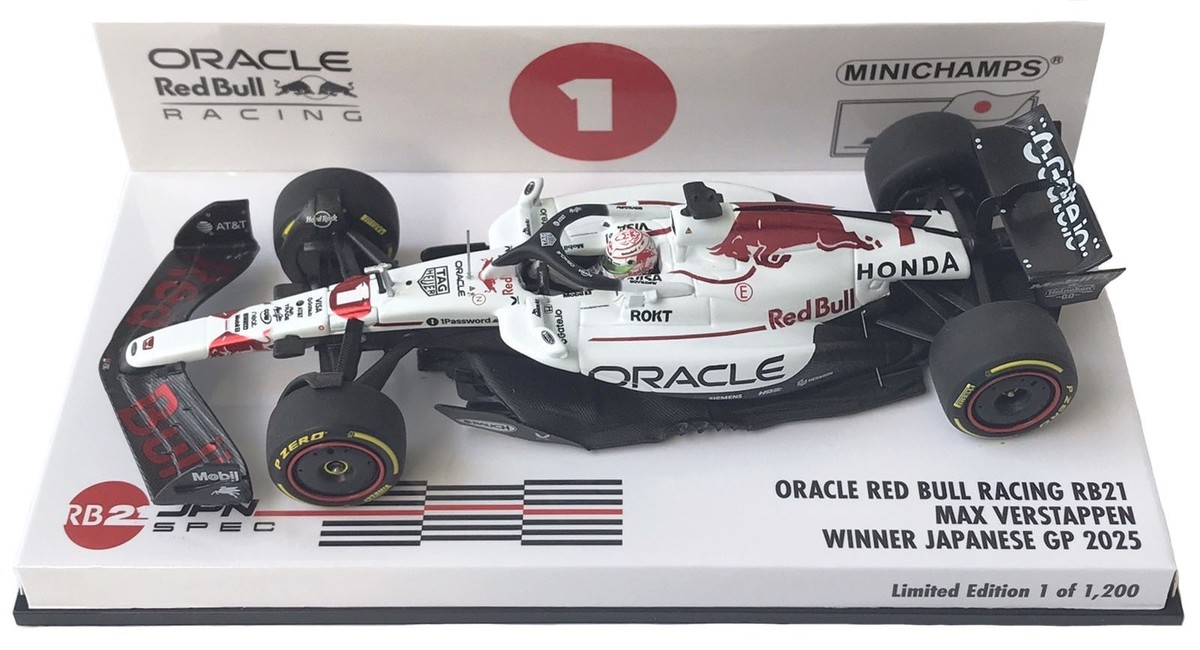 Minichamps Red Bull RB21 1st Japanese GP 2025 - Max Verstappen 1