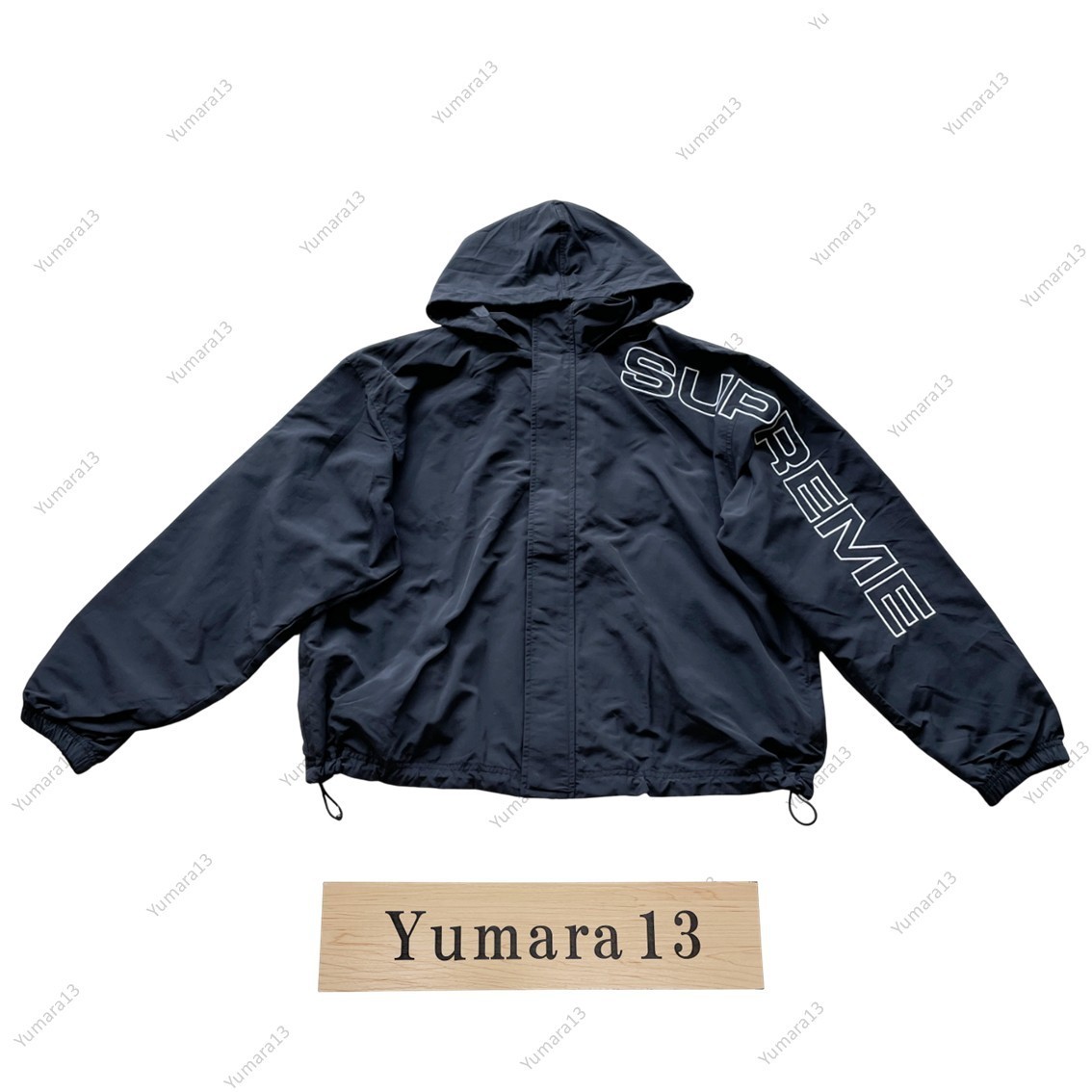 Supreme Spellout Embroidered Track Jacket Black Grey Dark Green