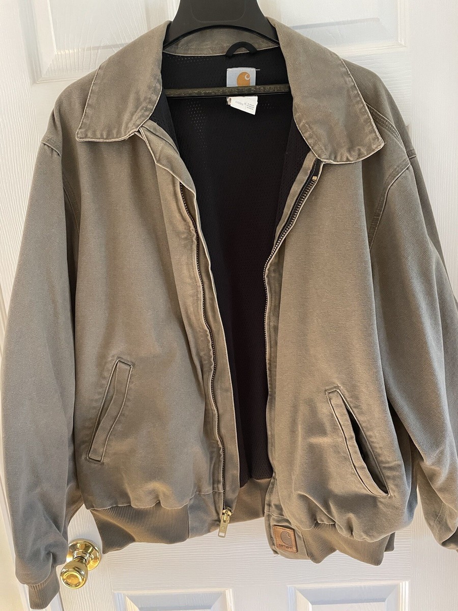 Vintage Carhartt Duck Canvas Jacket Mesh Lined Chore Coat J102 DES
