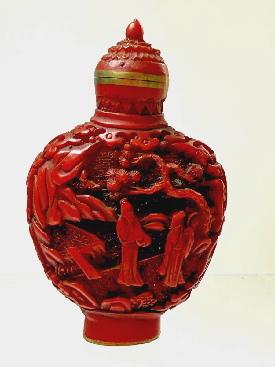 古董中国红色鼻烟壶1850-1899 | eBay