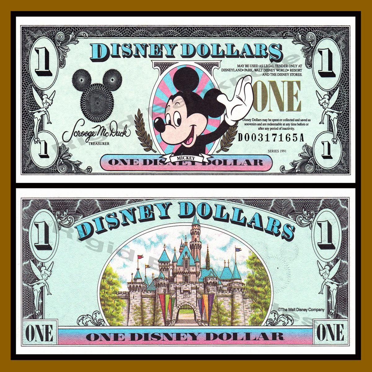 Disney 1 Dollar, 1991 Series 