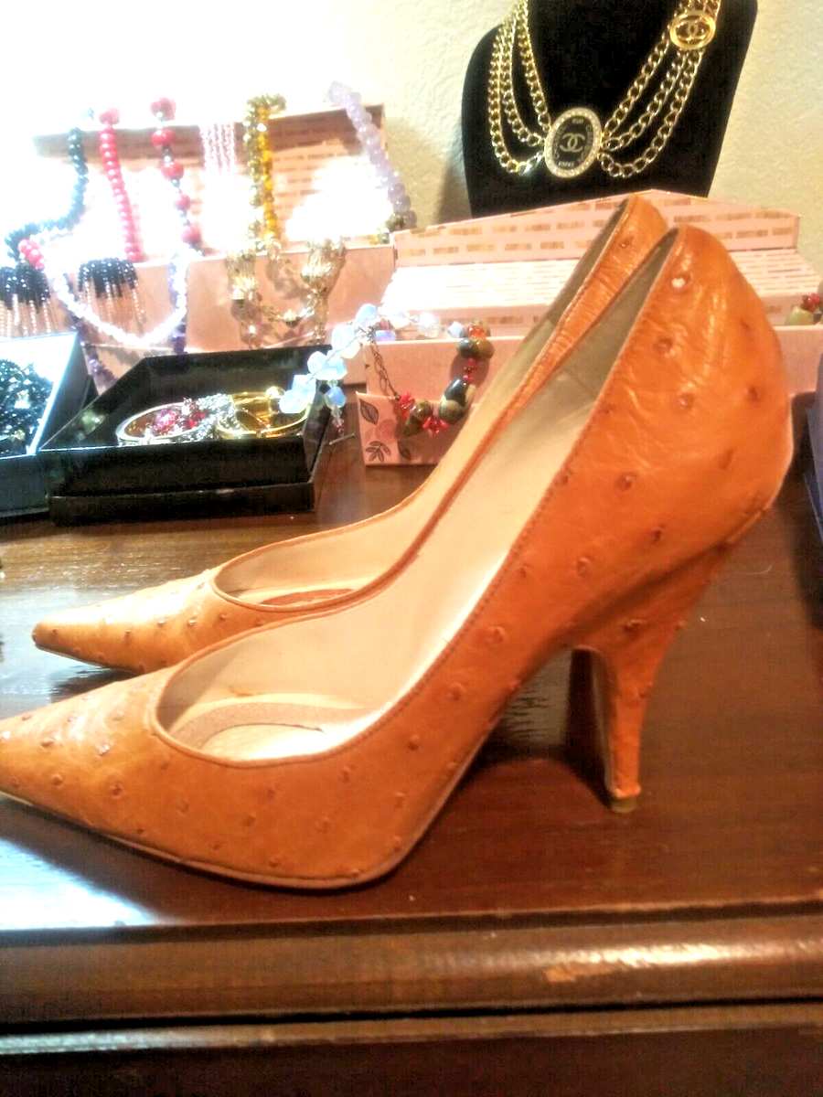 Christian Dior Genuine Ostrich Exotic Skin High Heel Shoes!! | eBay
