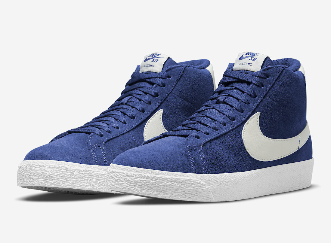 Nike SB Zoom Blazer Mid Royal Blue Suede Deep White 864349-403