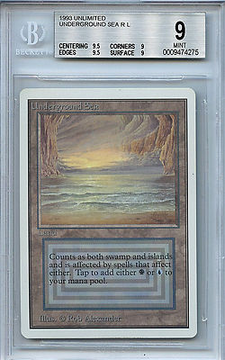MTG Unlimited Underground Sea BGS 9.0 (9) Mint Dual Land Card
