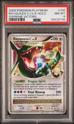 Pokemon 2009 PSA 8 NM-MINT Rayquaza C LV X Holo Platinum Supreme