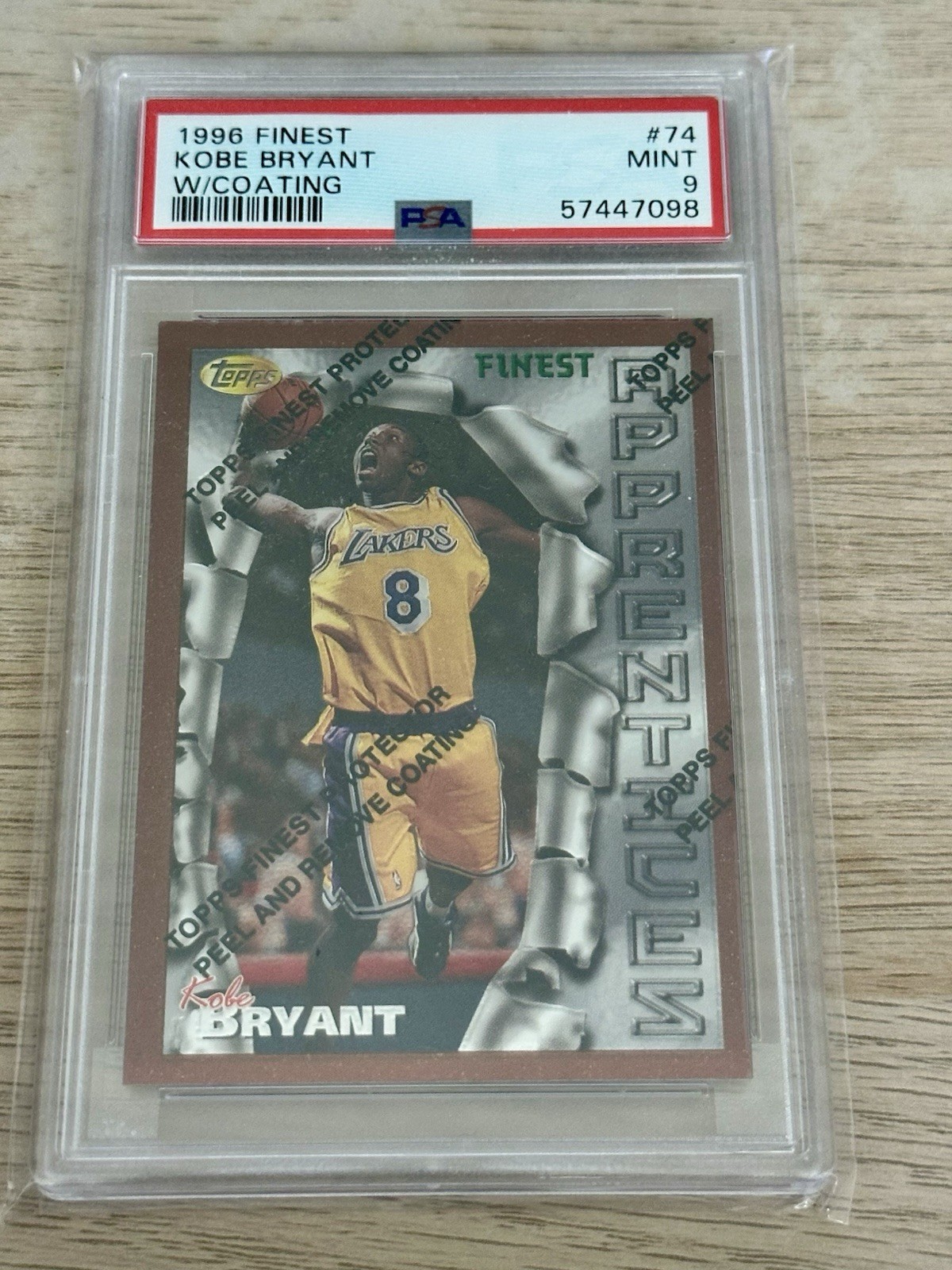 Kobe Bryant 1996 Topps Finest #74 Bronze - Base (with Coating