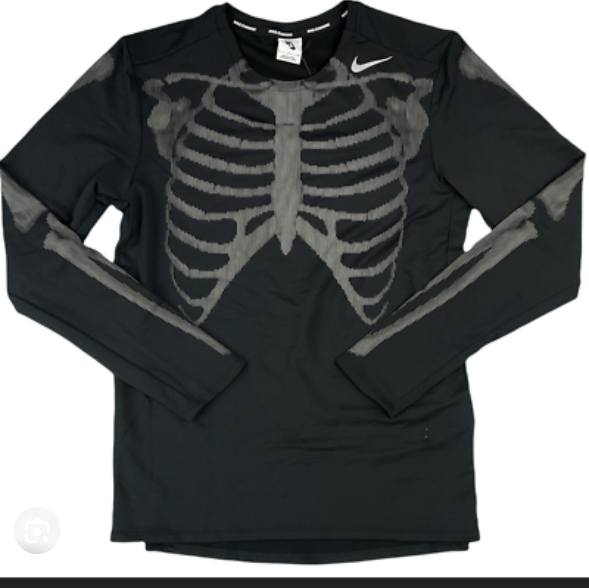 Nike Skeleton Long Sleeve Shirt Top Black 3M Reflect Halloween Air