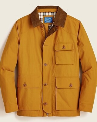 J.Crew Utility jacket in Kinloch cloth Mens L Burnt Saffron AZ575