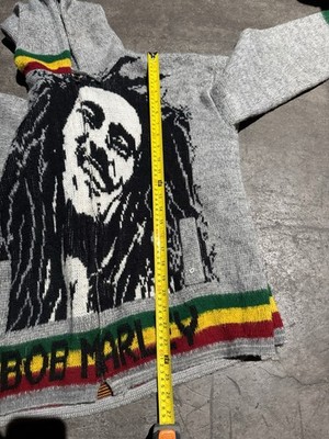 Vintage Bob Marley Tejidos Ruminahui Sweater Jacket Hoodie Medium