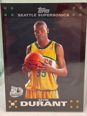 KEVIN DURANT 2007-08 TOPPS - ROOKIE RC CARD BLACK BORDER #112 | eBay