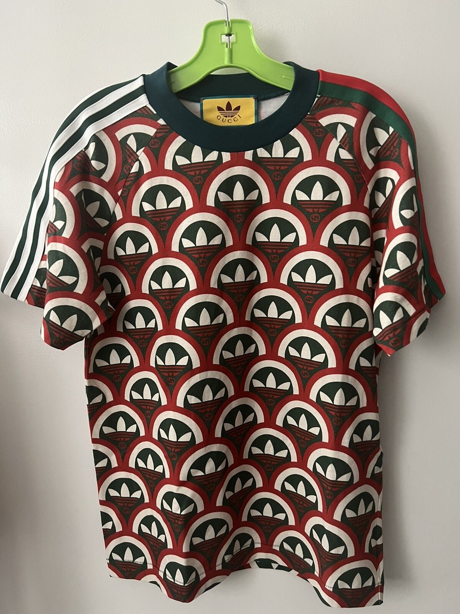 Gucci X Adidas Trefoil Red and Green Short Sleeve T-shirt Size