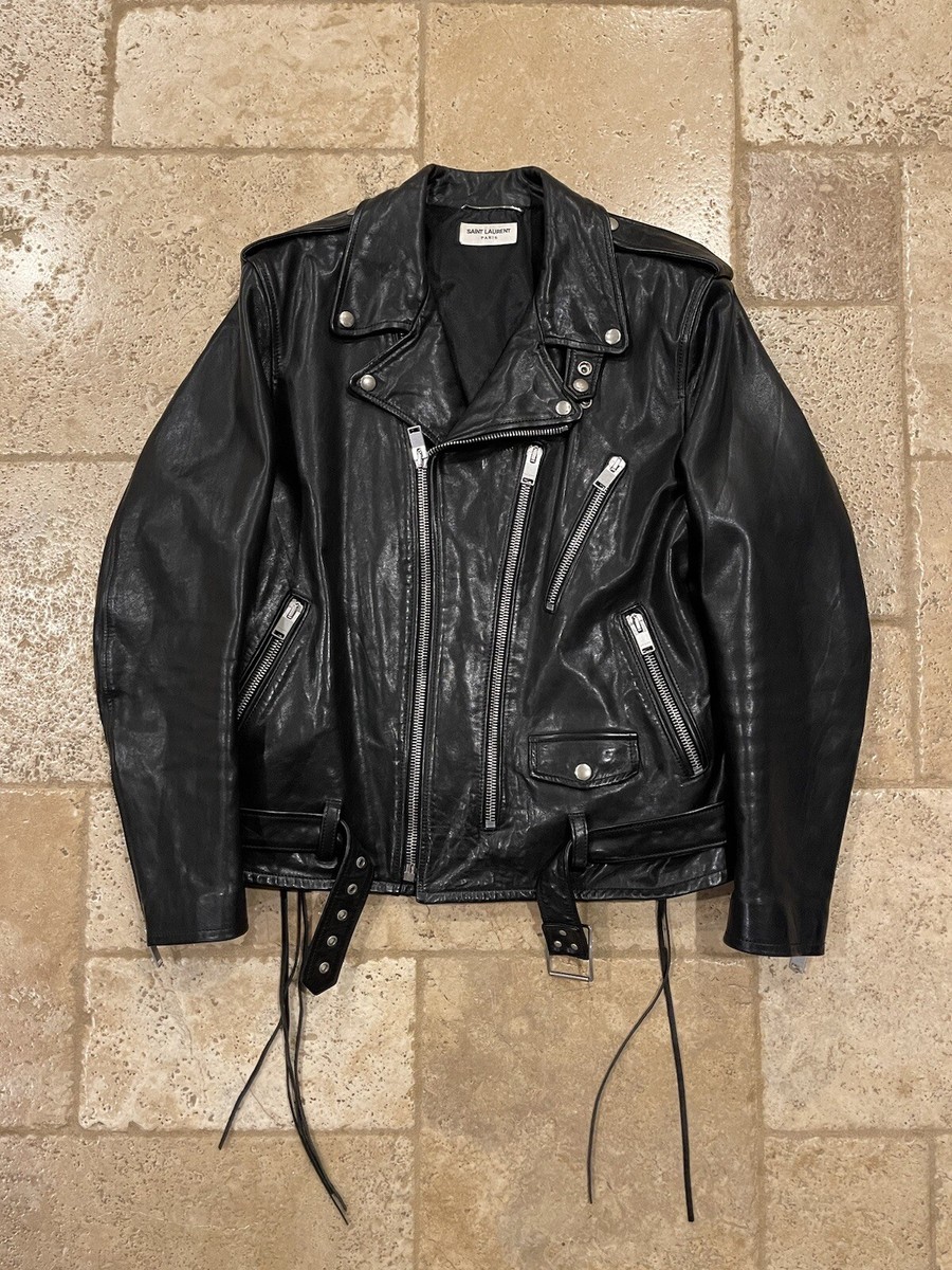Saint Laurent x Hedi FW13 Calf Oil L17 Leather Biker Jacket | eBay