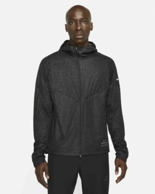 Nike Shield Run Division Mens Pinnacle Running Jacket Black Size