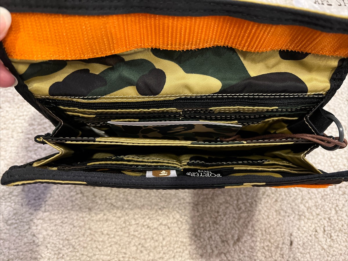New A BATHING APE BAPE X PORTER ABC CAMO LONG WALLET Yellow CAMO
