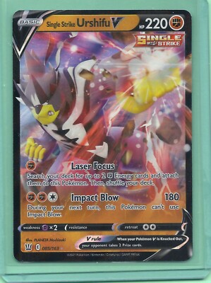 Single Strike URSHIFU V 085/163- BATTLE STYLES POKEMON CARD- MINT