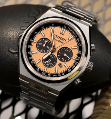 Citizen Super Titanium Sapphire Zenshin Chronograph Salmon Dial