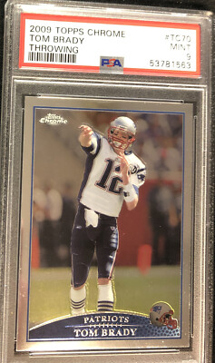 2009 Topps Chrome Tom Brady Throwing Freshly Graded PSA-9 ENN